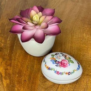 Limoges Floral Egg Trinket Box
